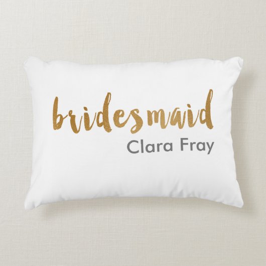 moderne elegant faux gold bridesmaid accent kussen (Voorkant)