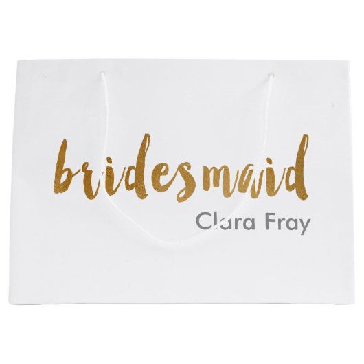 moderne elegant faux gold bridesmaid groot cadeauzakje (Voorkant)