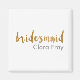 moderne elegant faux gold bridesmaid magneet