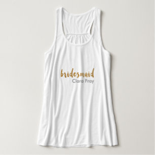moderne elegant faux gold bridesmaid tanktop