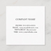 Moderne Elegant Faux Gold Floral Event Planner Vierkante Visitekaartje (Achterkant)