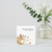 Moderne Elegant Faux Gold Floral Event Planner Vierkante Visitekaartje (Staand voorkant)