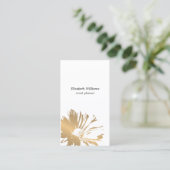 Moderne Elegant Faux Gold Floral Event Planner Visitekaartje (Staand voorkant)
