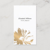 Moderne Elegant Faux Gold Floral Event Planner Visitekaartje (Voorkant)