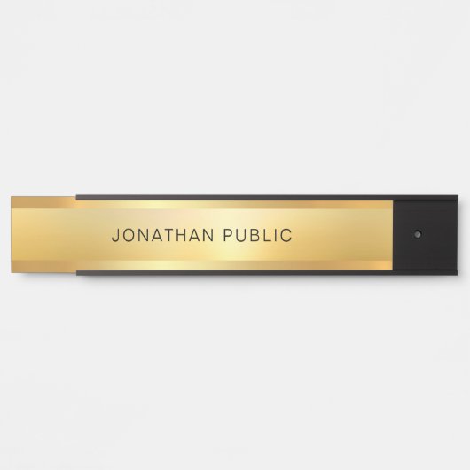 Moderne Elegant Faux Gold Glamoureus Trendy Sjablo Deurbordje (Voorkant)