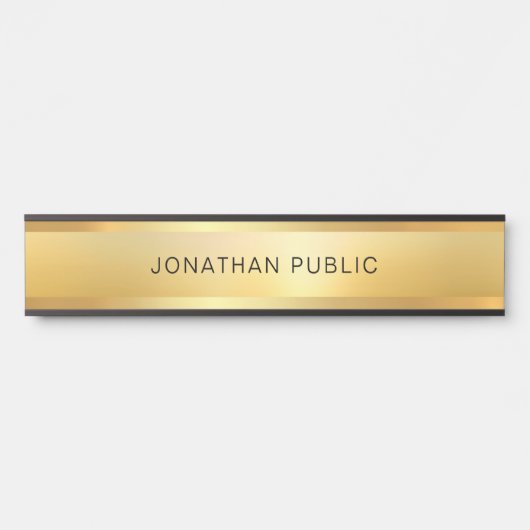 Moderne Elegant Faux Gold Glamoureus Trendy Sjablo Deurbordje (Voorkant)