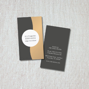Moderne Elegant Faux Gold Grey Yoga Instructor Visitekaartje