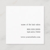 Moderne Elegant Faux Gold Hair Stylist Vierkante Visitekaartje (Achterkant)