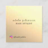 Moderne Elegant Faux Gold Hair Stylist Vierkante Visitekaartje (Voorkant)