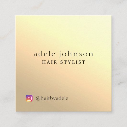 Moderne Elegant Faux Gold Hair Stylist Vierkante Visitekaartje (Voorkant)