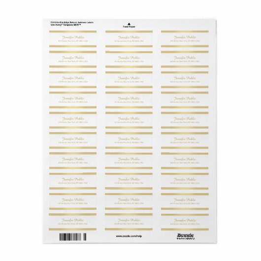 Moderne Elegant Faux Gold Hand Script-Sjabloon Etiket (Full Sheet)