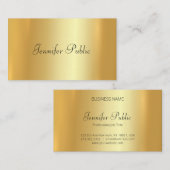 Moderne Elegant Faux Gold Hand Script-Sjabloon Visitekaartje (Voorkant / Achterkant)