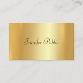 Moderne Elegant Faux Gold Hand Script-Sjabloon Visitekaartje (Voorkant)