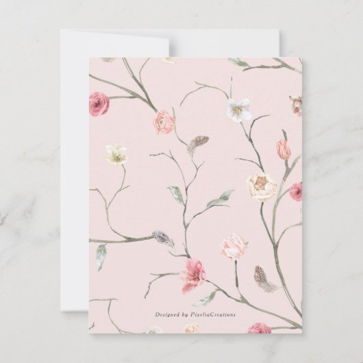 Moderne elegant floraal gepersonaliseerd bedankt (Achterkant)