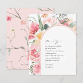 Moderne elegant floraal gepersonaliseerd bedankt (Voorkant / Achterkant)