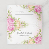Moderne elegant Floral Chic Wedding Place Card Plaatskaartje (Buitenkant ongevouwen)