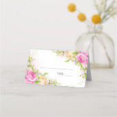 Moderne elegant Floral Chic Wedding Place Card Plaatskaartje (Achterkant)