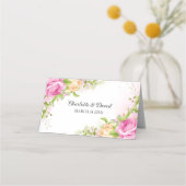 Moderne elegant Floral Chic Wedding Place Card Plaatskaartje (Voorkant)