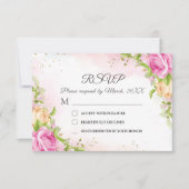 Moderne Elegant Floral Chic Wedding RSVP Kaart (Voorkant)