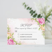 Moderne Elegant Floral Chic Wedding RSVP Kaart (Staand voorkant)
