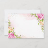 Moderne Elegant Floral Chic Wedding RSVP Kaart (Achterkant)