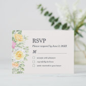 Moderne Elegant Floral Colorful Rozen RSVP-kaart Bedankkaart (Staand voorkant)