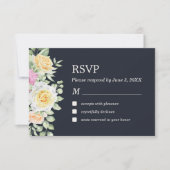 Moderne Elegant Floral Dark Wedding RSVP Kaart (Voorkant)