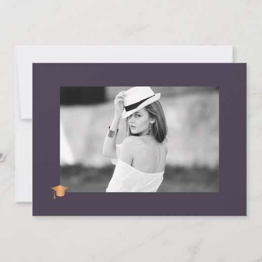 Moderne elegant floral gold PHOTO graduation party Kaart (Achterkant)