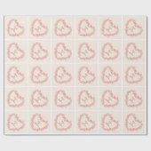 Moderne Elegant Floral Red Heart Valentijnsdag Cadeaupapier (Vlak)