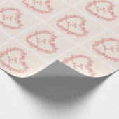 Moderne Elegant Floral Red Heart Valentijnsdag Cadeaupapier (Hoek)