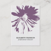 Moderne elegant Floral Texture Paarse cosmetoloog Visitekaartje (Voorkant)