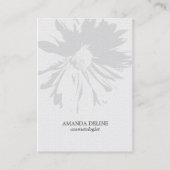 Moderne Elegant Floral Texture White Cosmetoloog Visitekaartje (Voorkant)