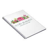 Moderne Elegant florale waterverf Notitieboek (Rechterzijde)