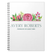 Moderne Elegant florale waterverf Notitieboek (Voorkant)