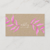 Moderne elegant florroze waterverf kraft visitekaartje (Voorkant)
