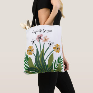 Moderne Elegant Flowers Waterverf Tuin Custom Tote Bag