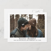 Moderne Elegant Forever Dankbare Pas getrouwd Foto Briefkaart (Voorkant / Achterkant)