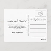 Moderne Elegant Forever Dankbare Pas getrouwd Foto Briefkaart (Achterkant)