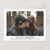 Moderne Elegant Forever Dankbare Pas getrouwd Foto Briefkaart (Voorkant)