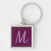 Moderne Elegant Fuchsia and Lavender Monogram Sleutelhanger (Voorkant)