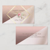 Moderne elegant, geometrisch, Lijst, Confetti, sch Visitekaartje (Voorkant / Achterkant)