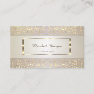 Moderne Elegant,Gestreept,Gouden Confetti,Gouden L Visitekaartje