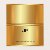 Moderne Elegant Glamor Faux Gold Luxury Sjabloon Visitekaartje (Buitenkant ongevouwen)