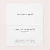 Moderne Elegant Glamor Faux Gold Luxury Sjabloon Visitekaartje (Binnenkant ongevouwen)