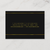 Moderne Elegant Glamor Gold Striped Black Sjabloon Visitekaartje (Achterkant)