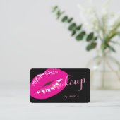 Moderne elegant glamoureus Black, lips Visitekaartje (Staand voorkant)