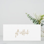 Moderne Elegant Gold Business Cadeaubon (Staand voorkant)