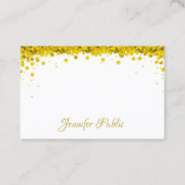 Moderne Elegant Gold Confetti Hand Script-tekst Visitekaartje (Voorkant)