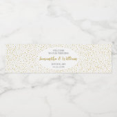 Moderne Elegant Gold Confetti Welkomstwaterlabel Waterfles Etiket (Enkel label)
