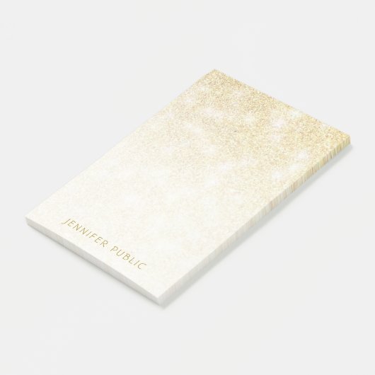 Moderne Elegant Gold Glitter Sjabloon Minimalist Post-it® Notes (Schuin)
